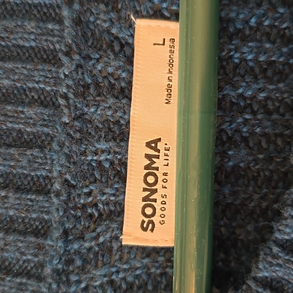 SONOMA BRAND WOMEN'S BLUE SCOOPNECK PULLOVER SWEATER SIZE LARGE - Picture 7 of 15